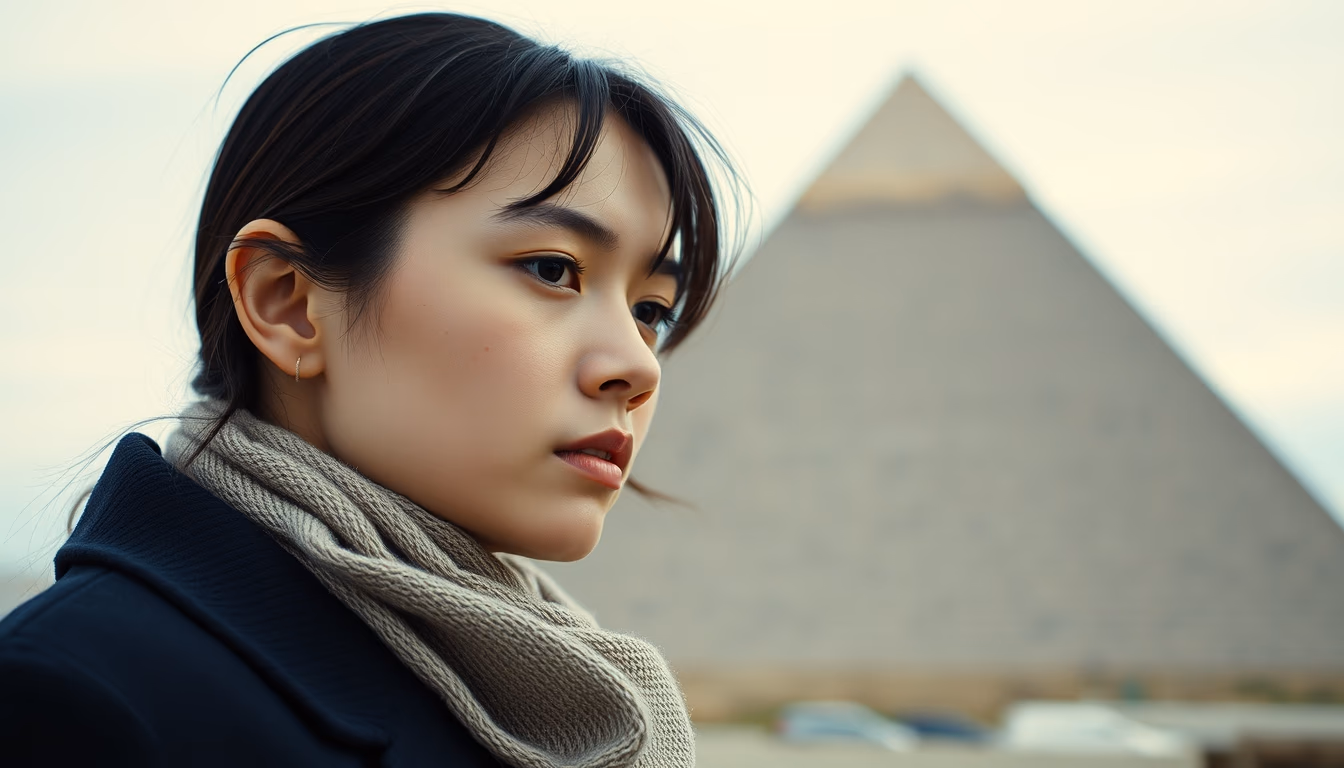 pyramid corner detail in editorial style