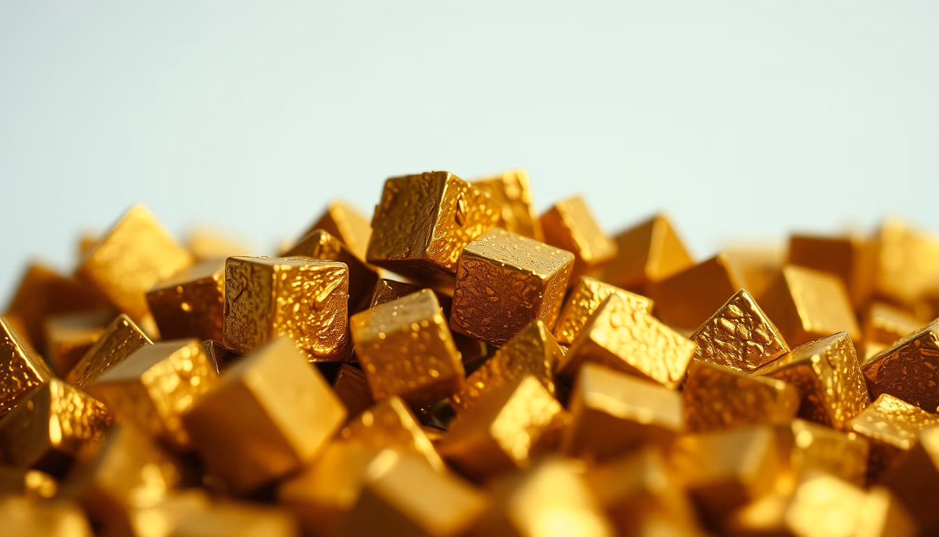 pyrite gold cubes in editorial style