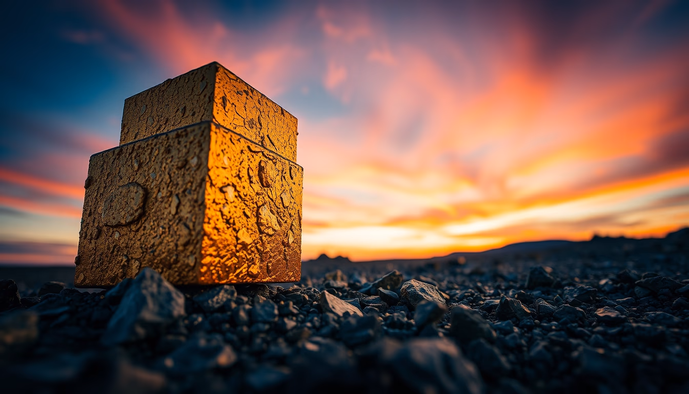 Pyrite gold cubes em estilo editorial