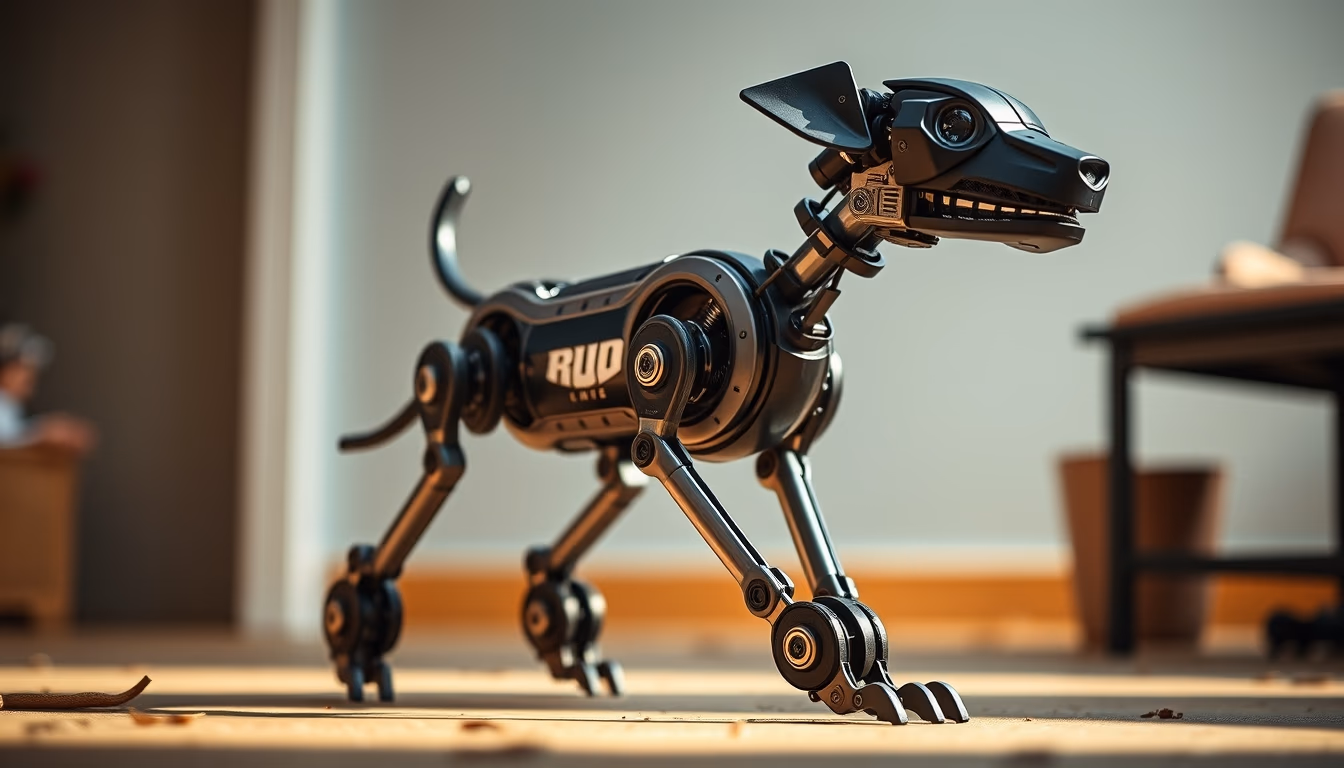 quadruped robot dog in editorial style
