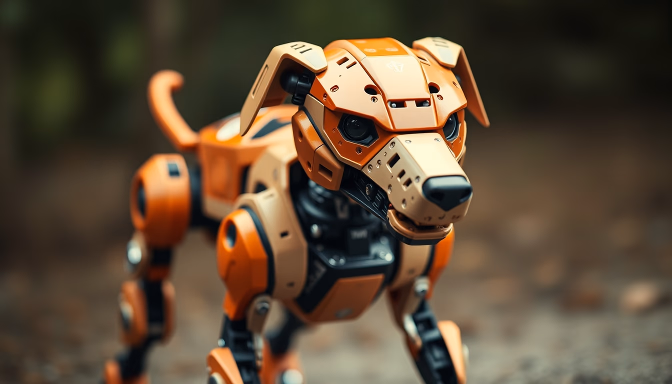 quadruped robot dog in editorial style