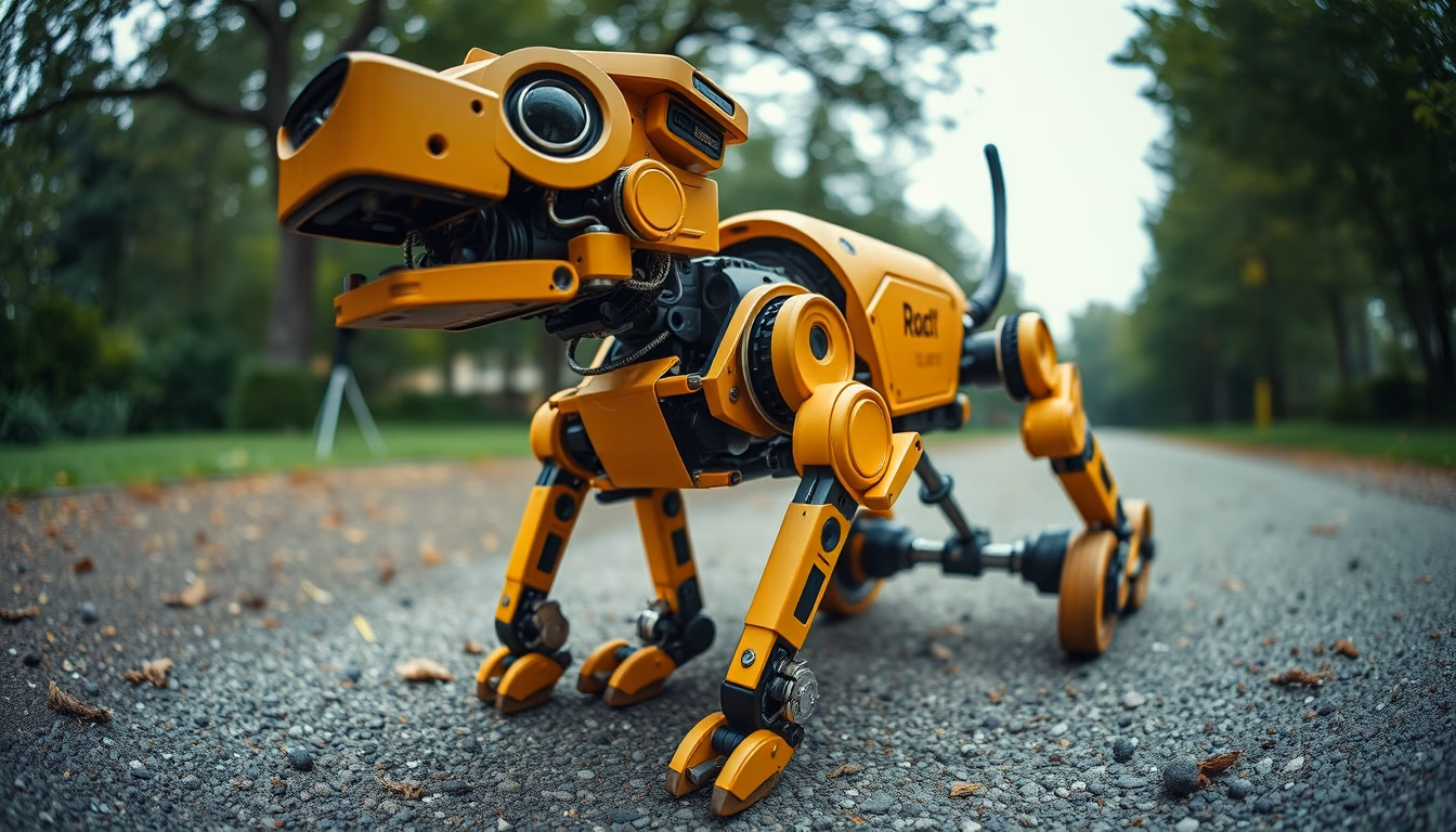 quadruped robot dog in editorial style