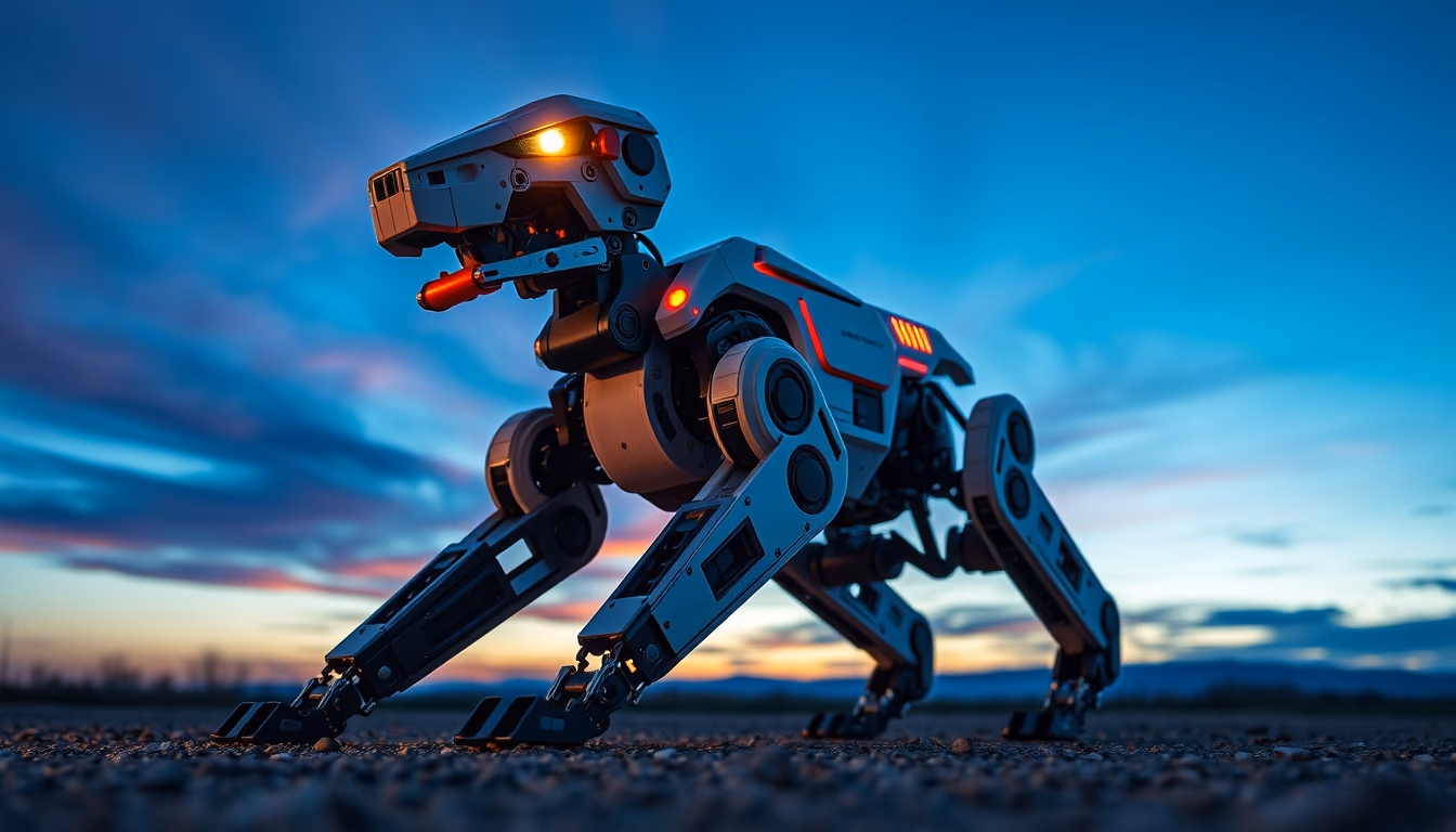 quadruped robot dog in editorial style