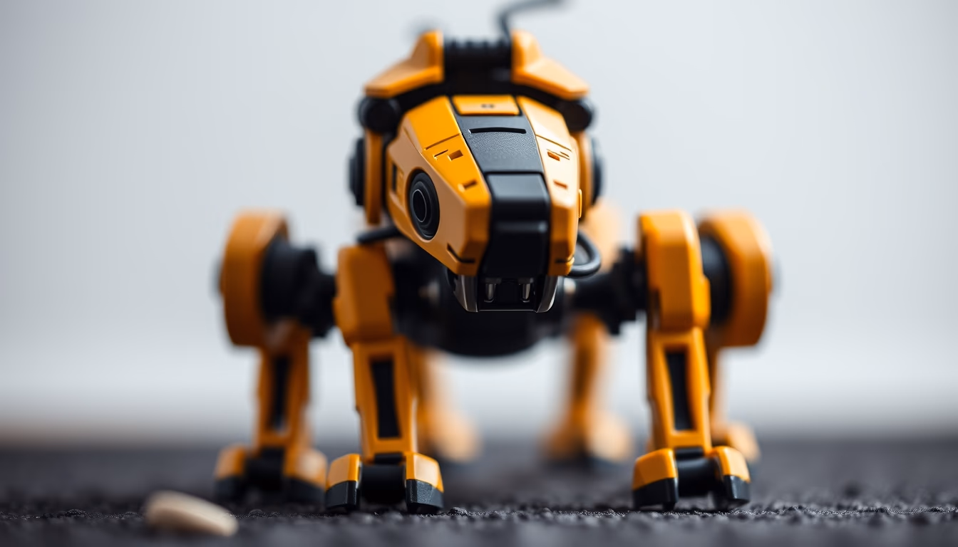 Quadruped robot dog em estilo editorial