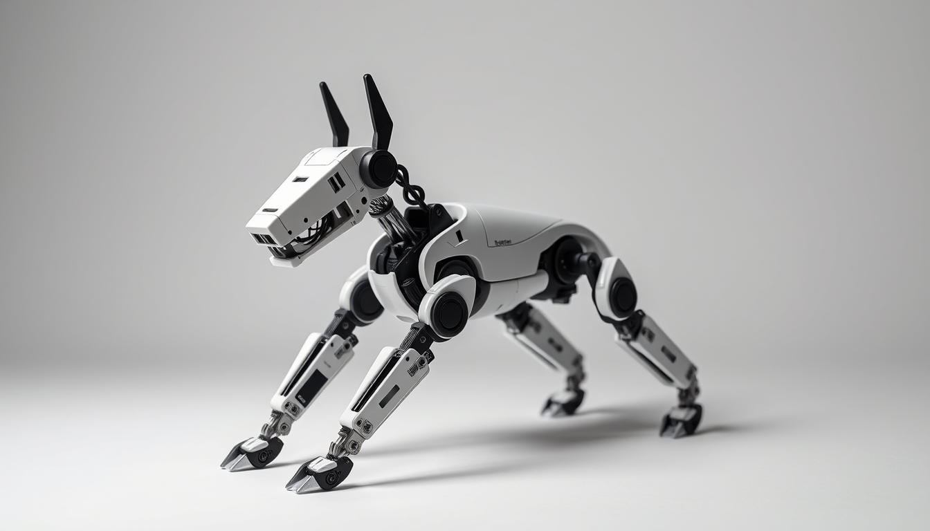 quadruped robot dog in editorial style