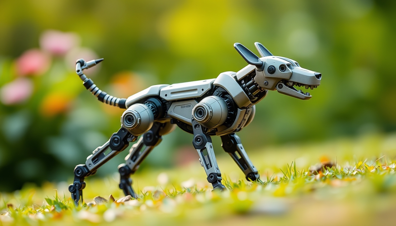 quadruped robot dog in editorial style