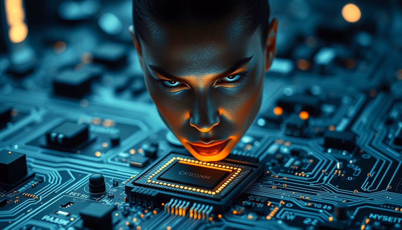 quantum computer chip in editorial style