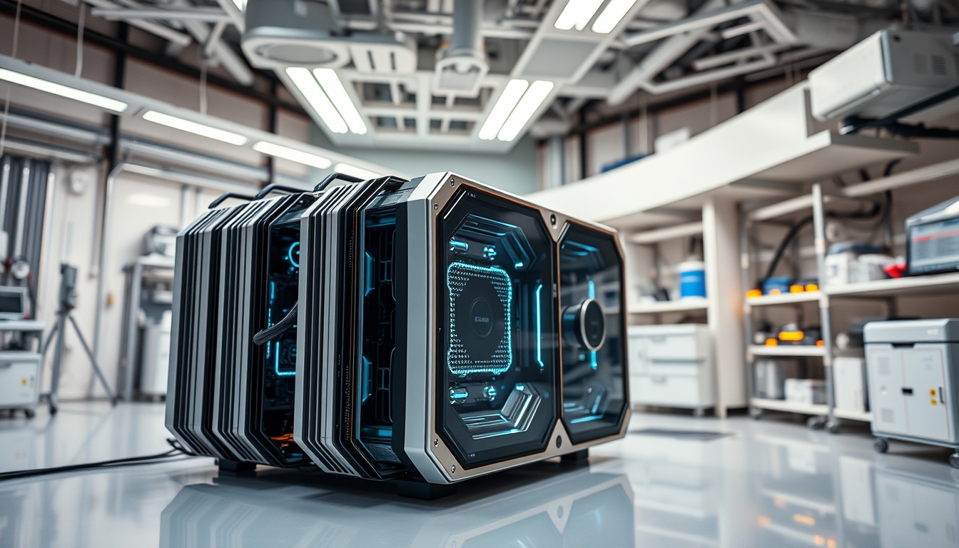 quantum computer in research lab in editorial style