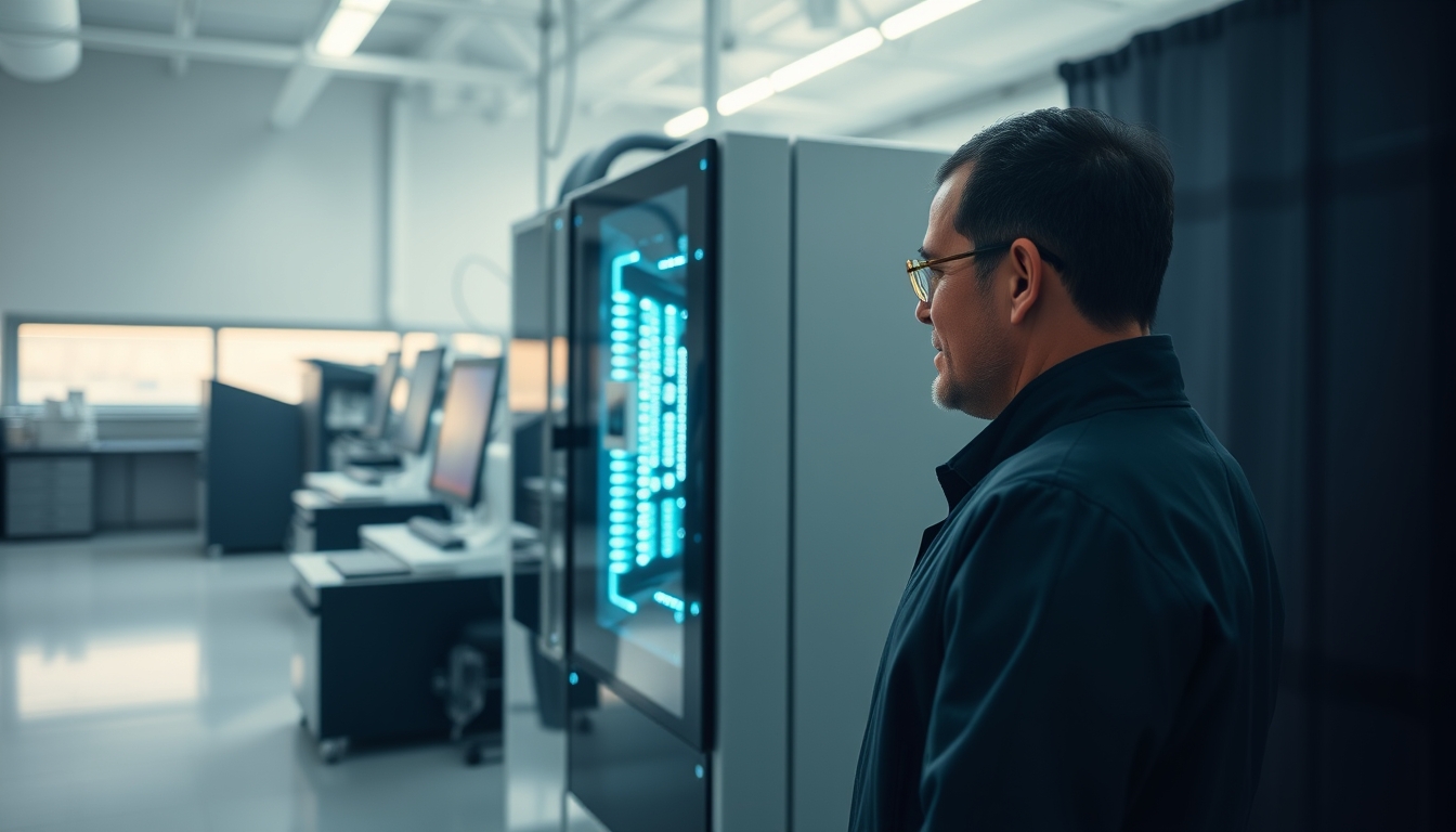 quantum computer in research lab in editorial style