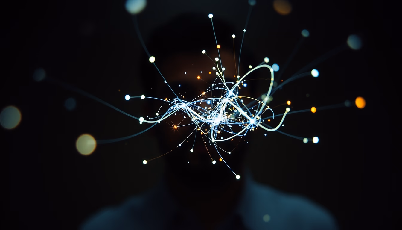 quantum entanglement visualization in editorial style