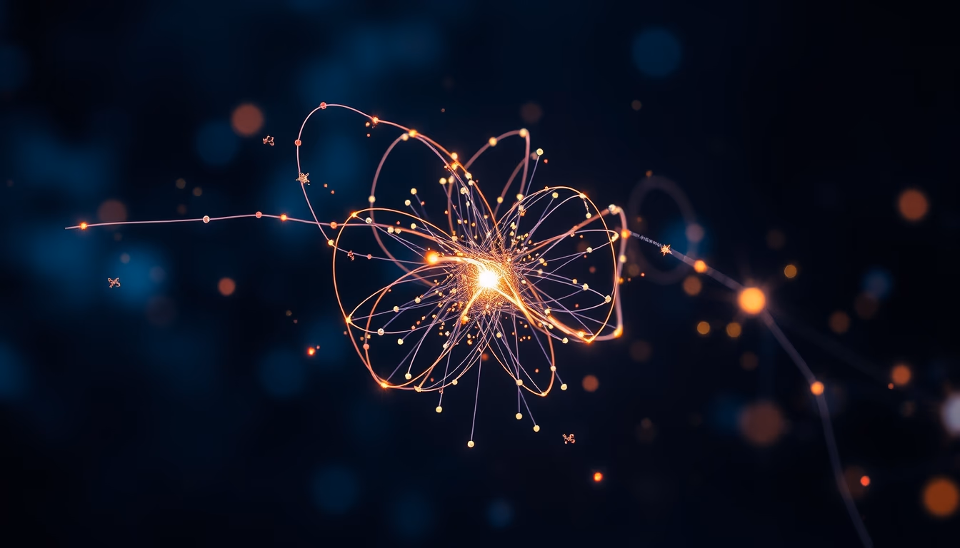 quantum entanglement visualization in editorial style