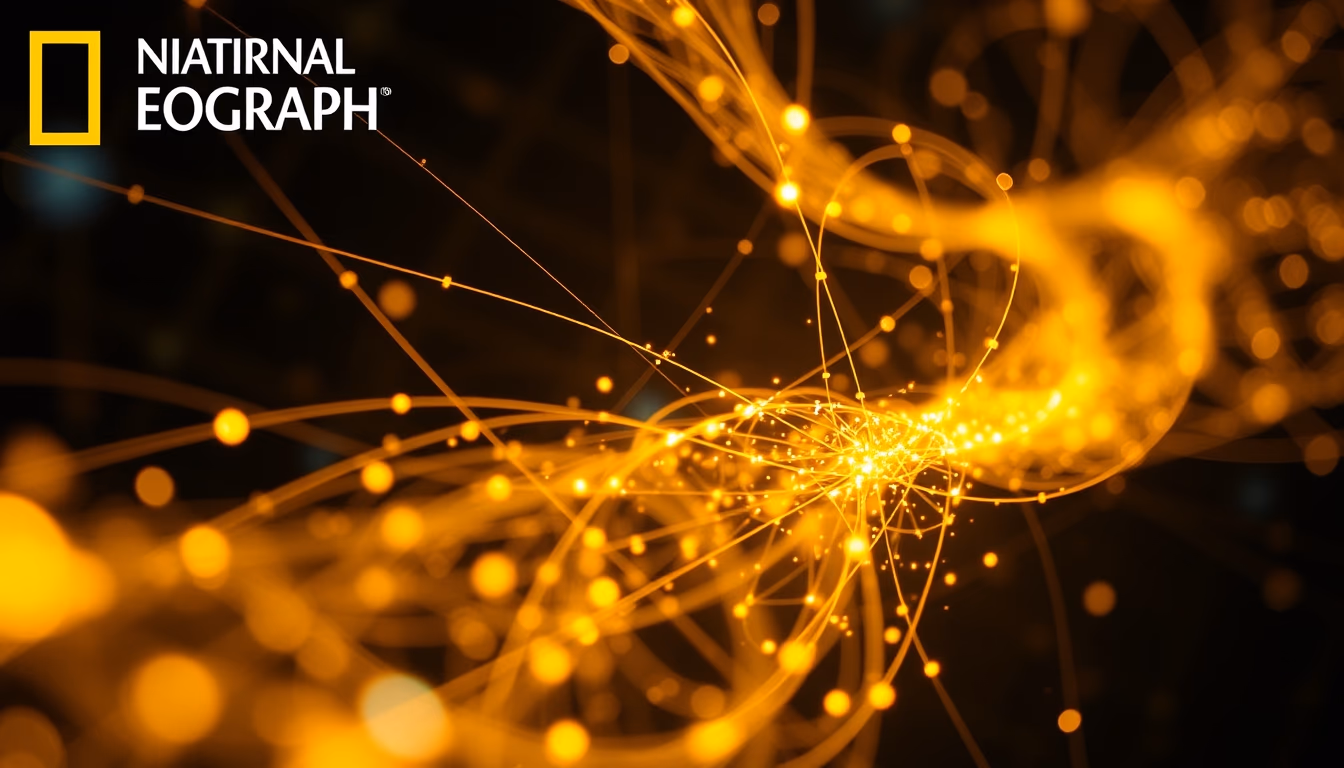 quantum entanglement visualization in editorial style