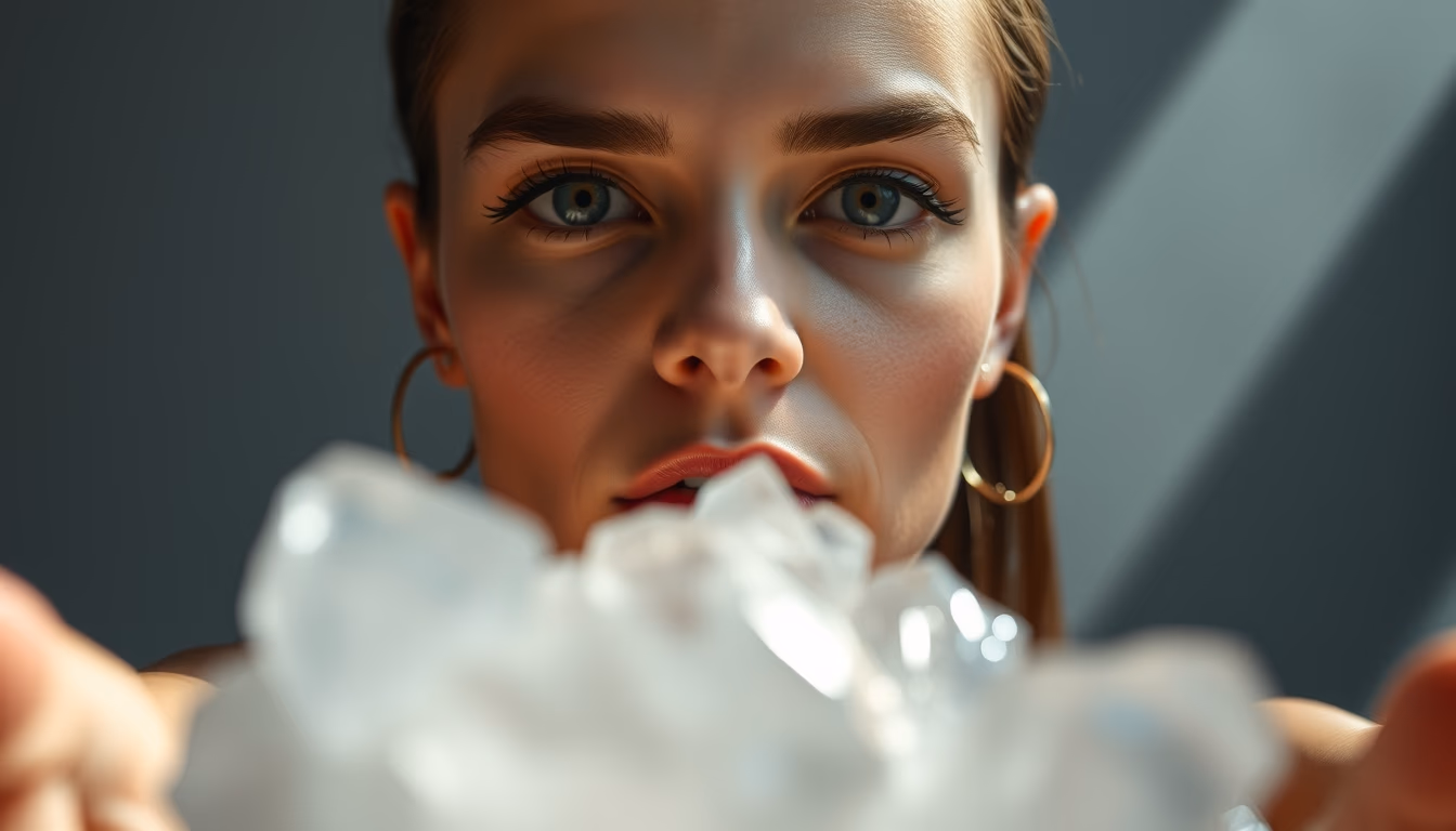 quartz crystal clear in editorial style