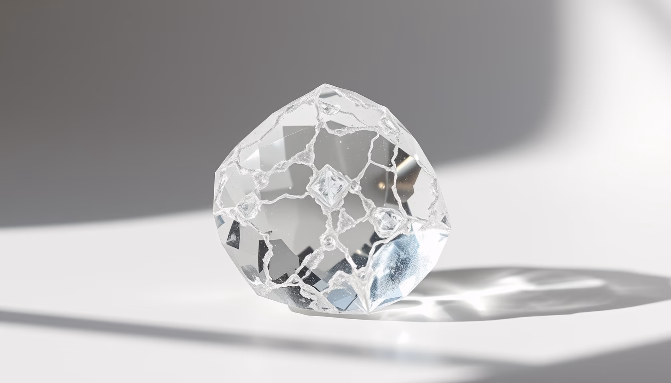 quartz crystal clear in editorial style