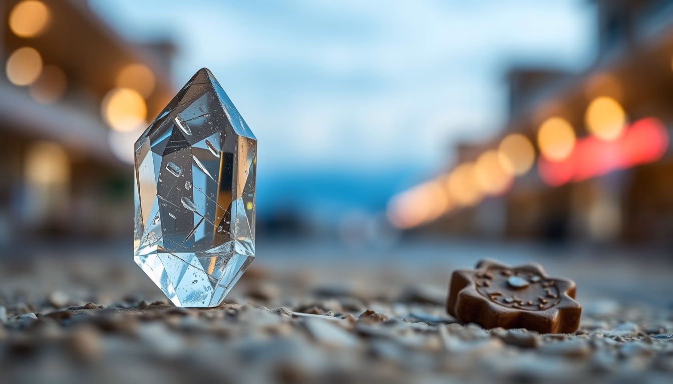 quartz crystal clear in editorial style