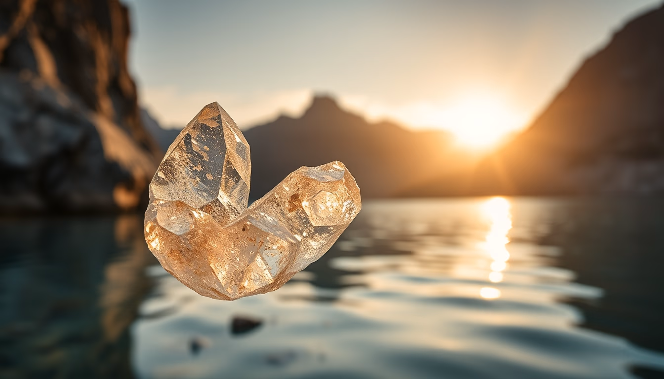 quartz crystal clear in editorial style