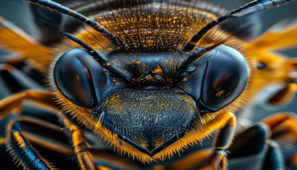 queen bee macro in editorial style