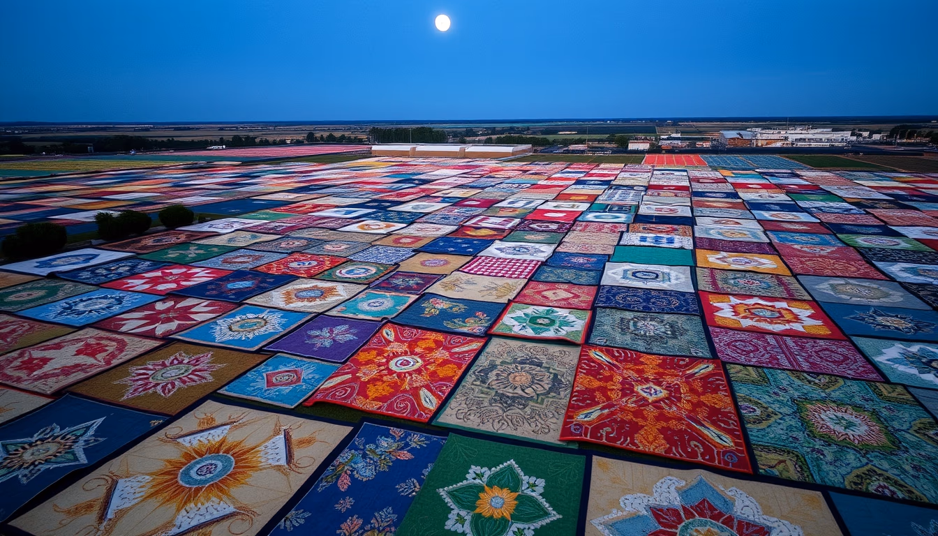 quilting fabric squares in editorial style