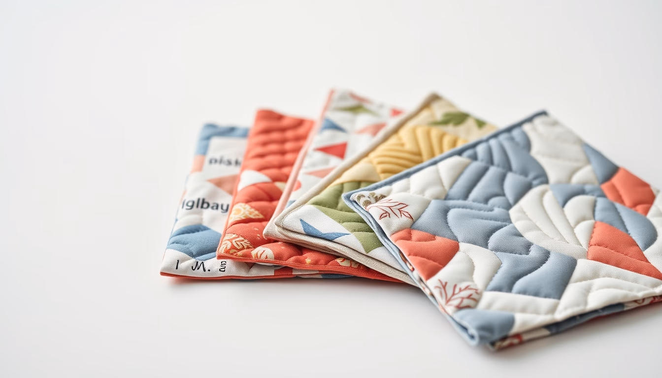 quilting fabric squares in editorial style