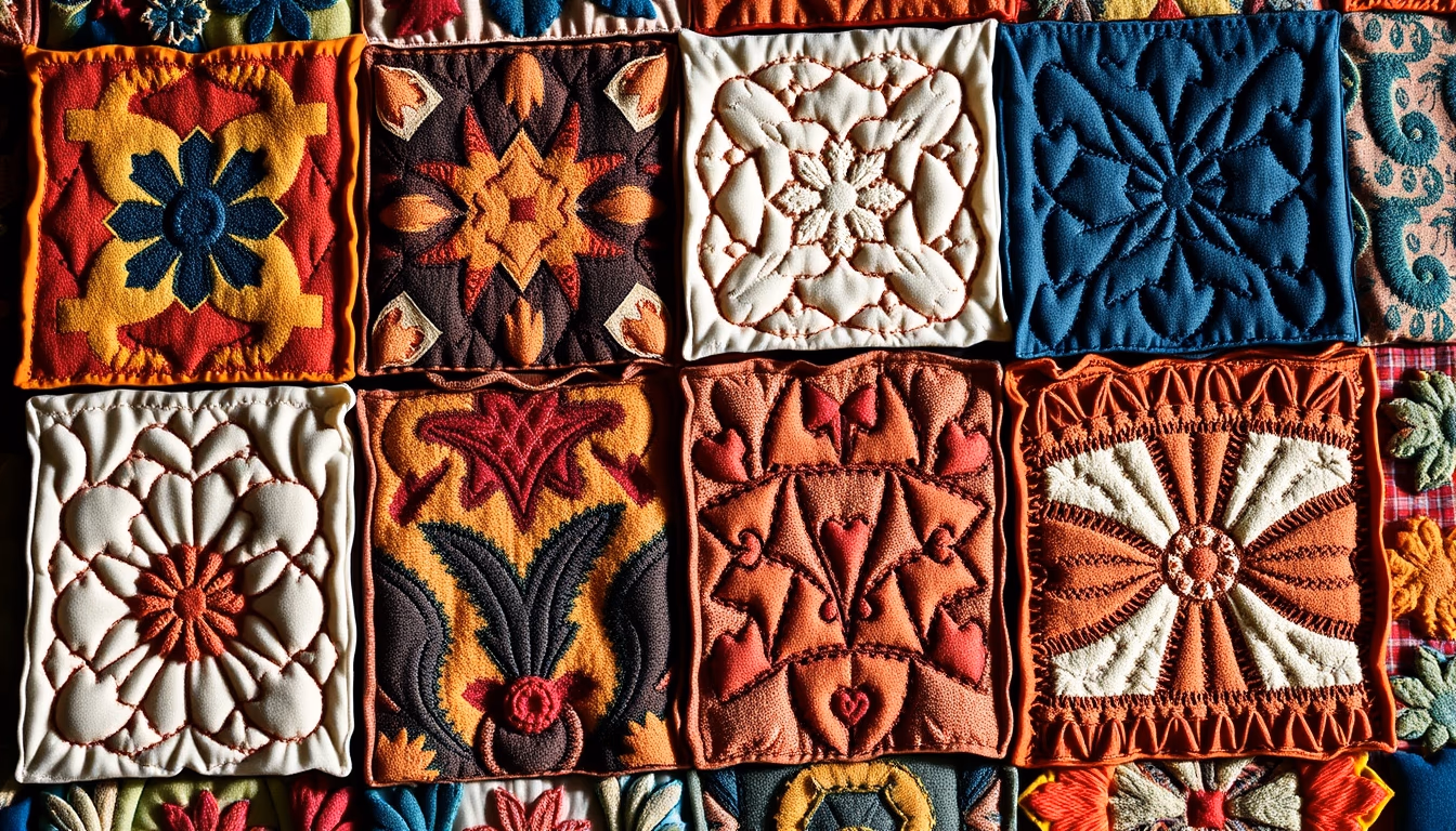 quilting fabric squares in editorial style