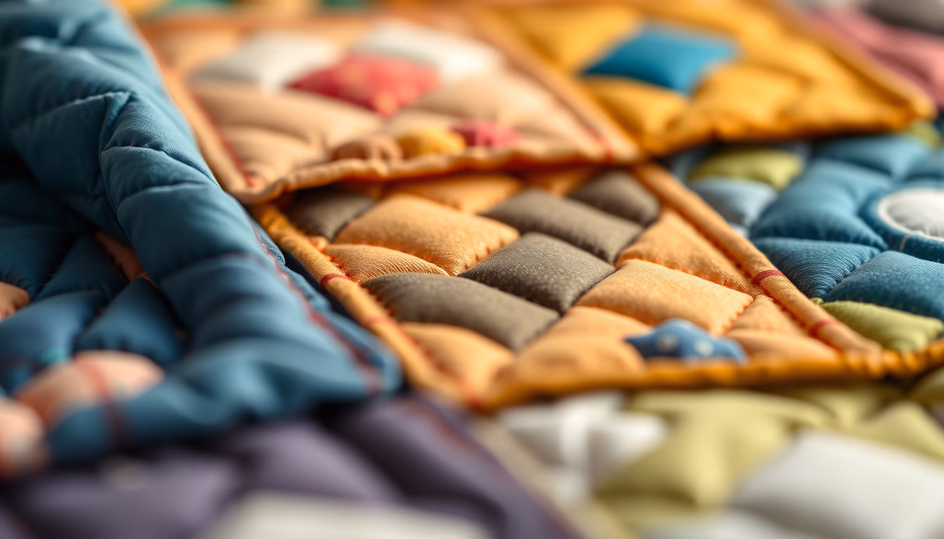 quilting fabric squares in editorial style