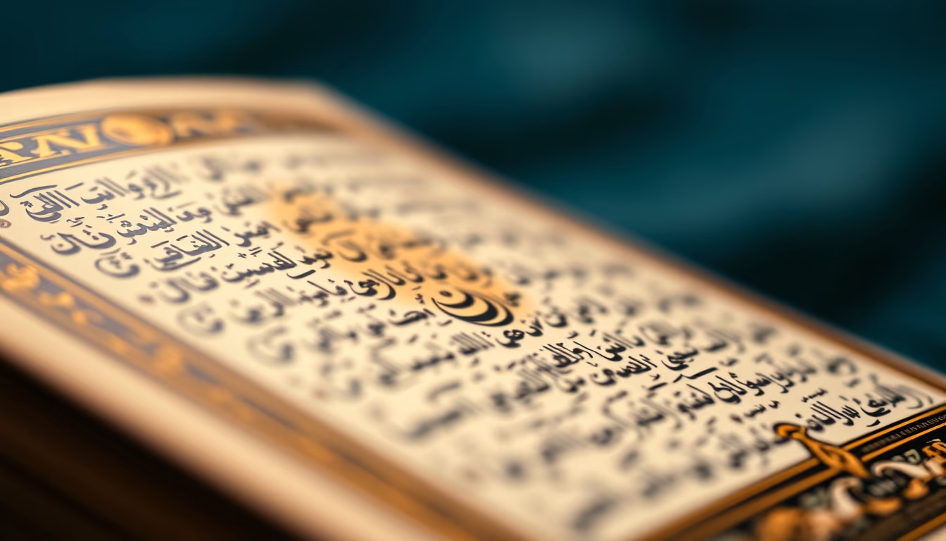 quran illuminated golden in editorial style