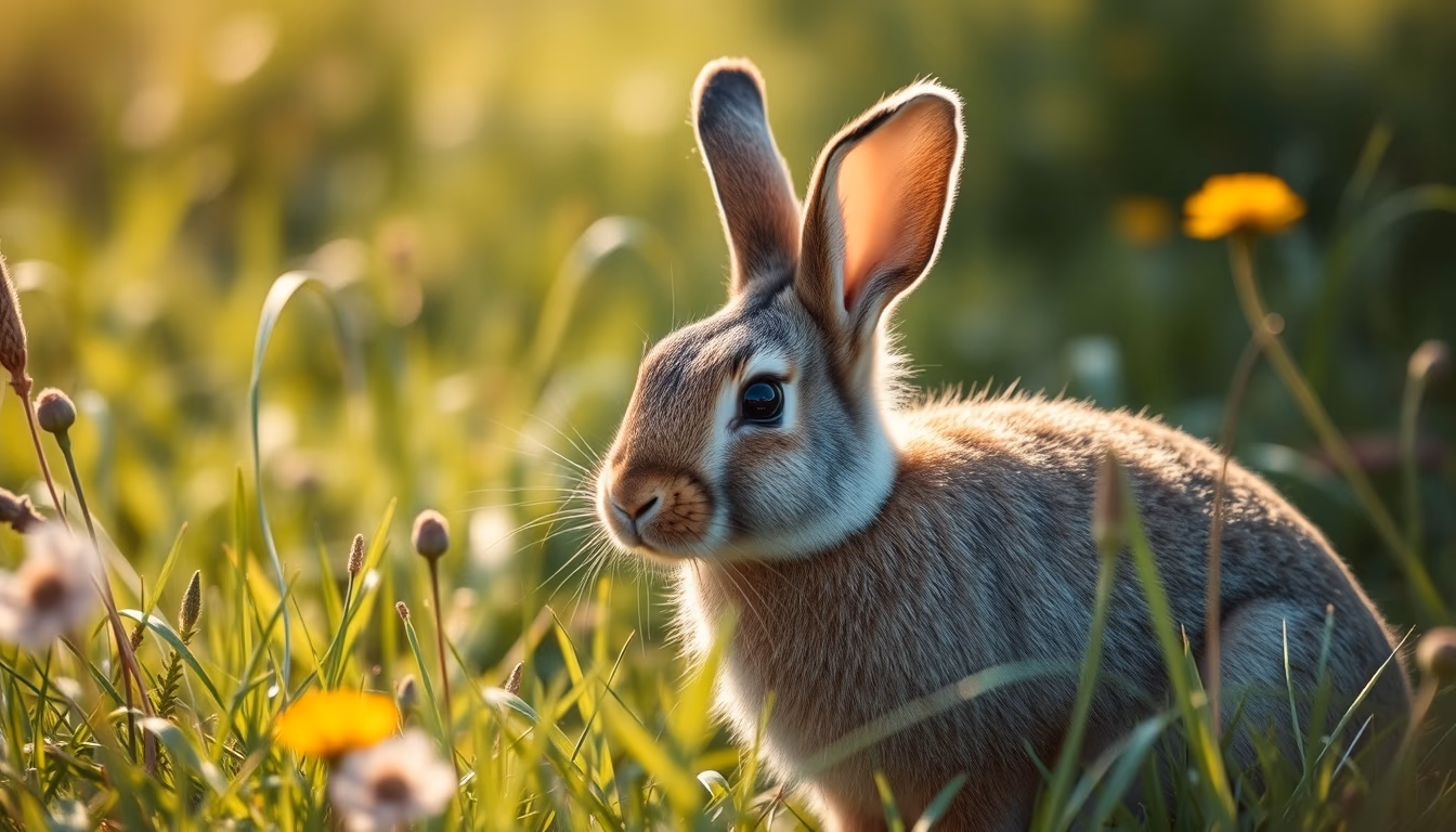 rabbit in meadow in editorial style