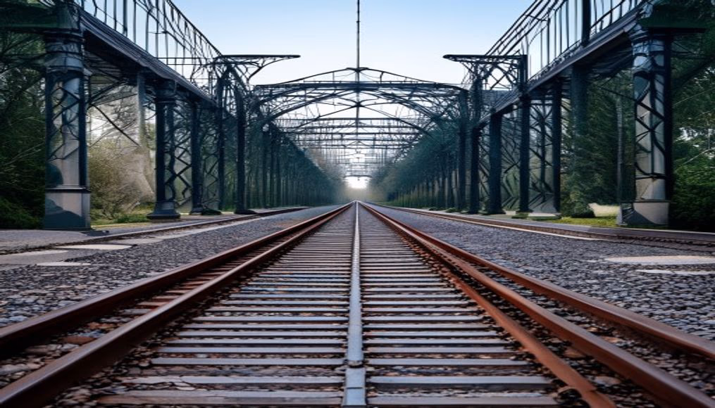 railroad switch in editorial style