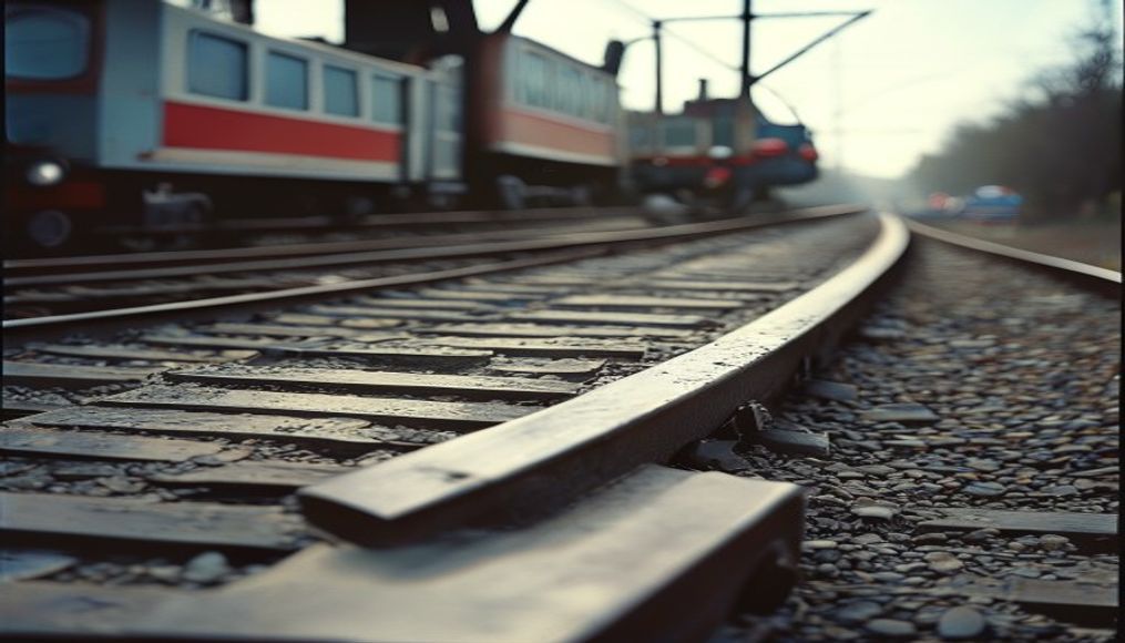 railroad switch in editorial style