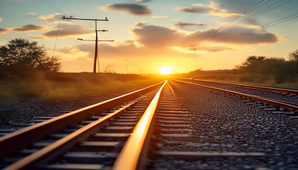 railroad switch in editorial style