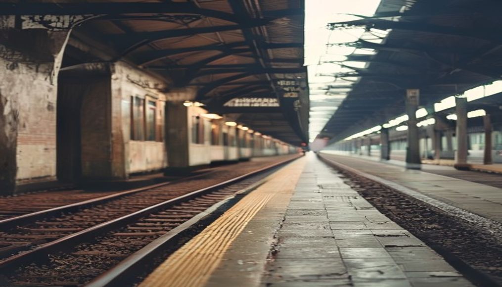 railway station antique in editorial style