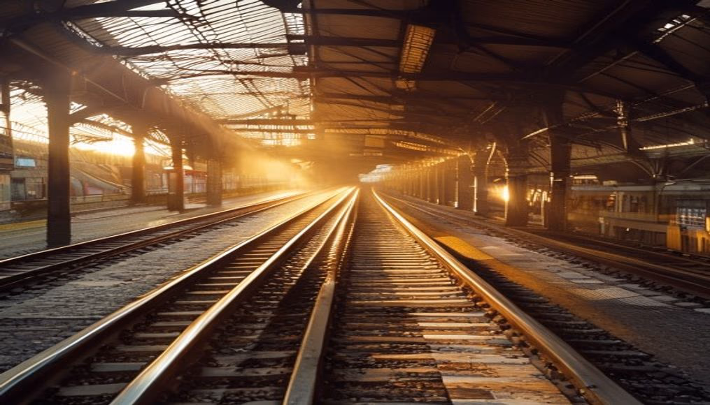 railway station antique in editorial style