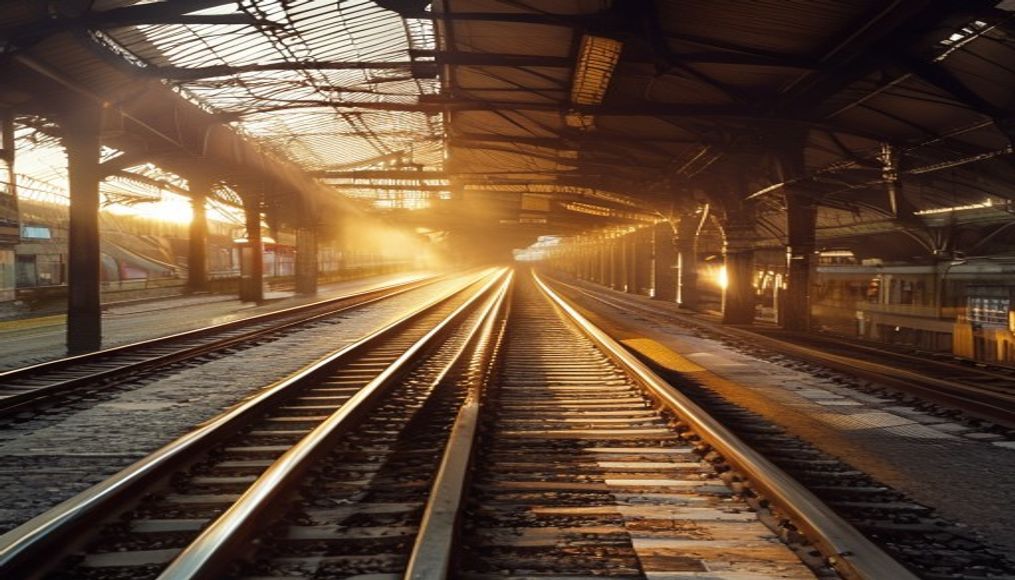 railway station antique in editorial style