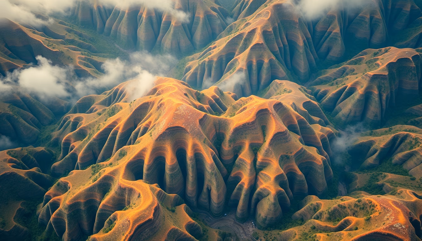 rainbow mountains china in editorial style