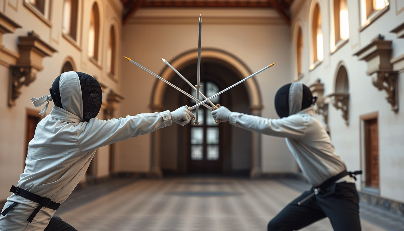rapier renaissance fencing in editorial style