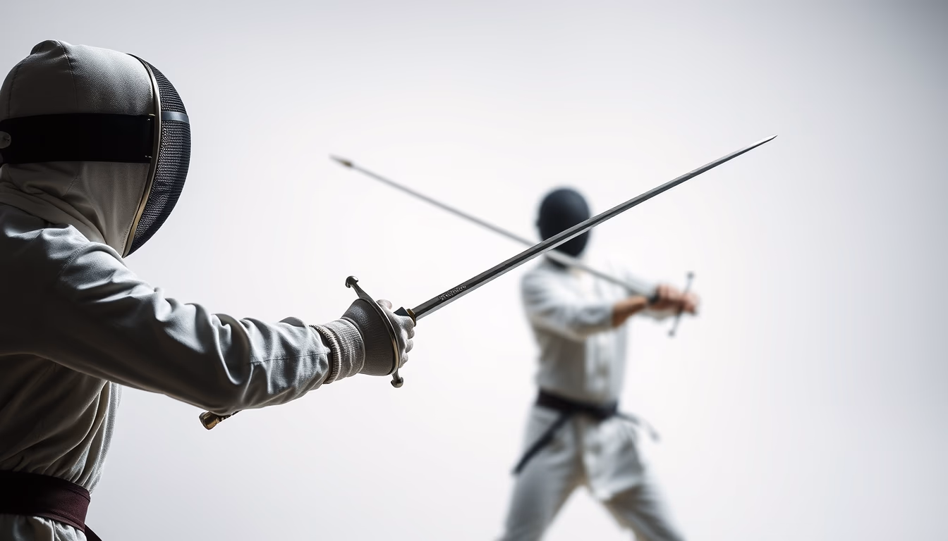 rapier renaissance fencing in editorial style