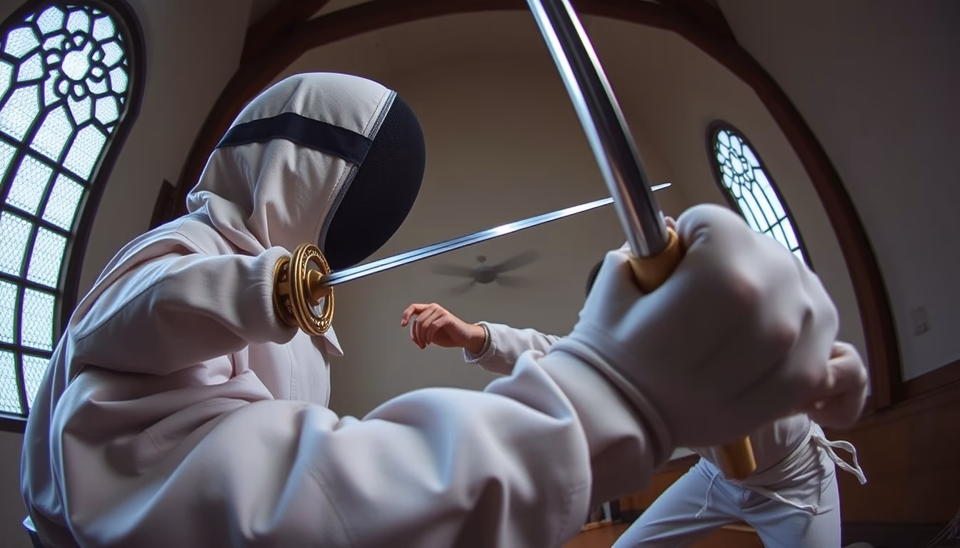 rapier renaissance fencing in editorial style