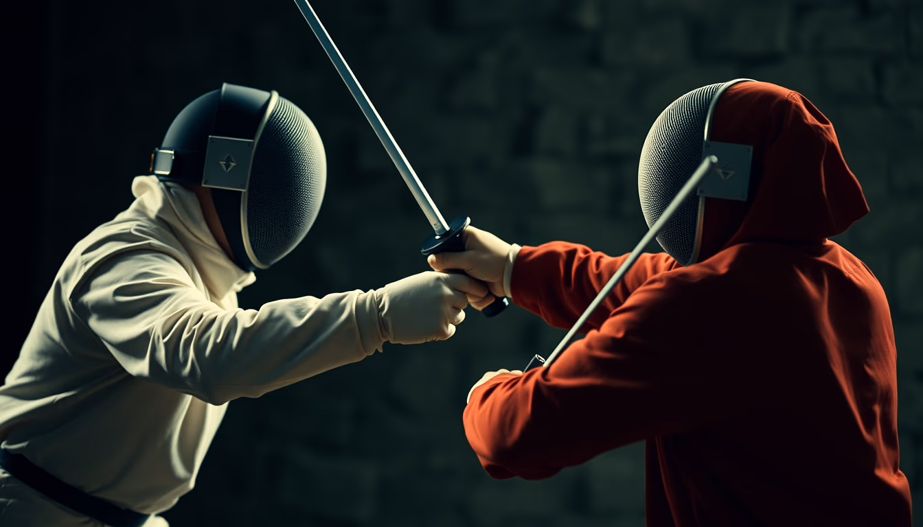 rapier renaissance fencing in editorial style