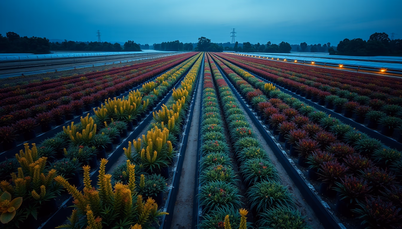 rare plant nursery in editorial style