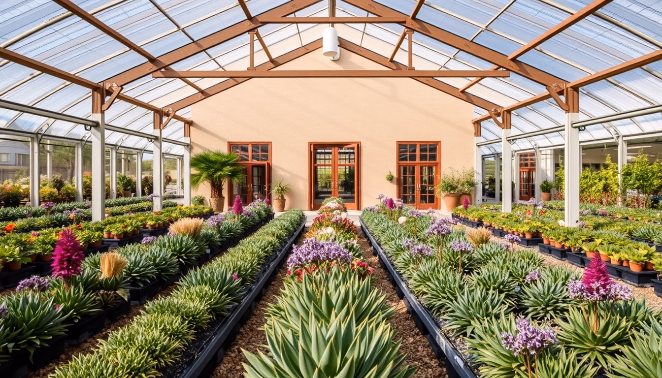 rare plant nursery in editorial style