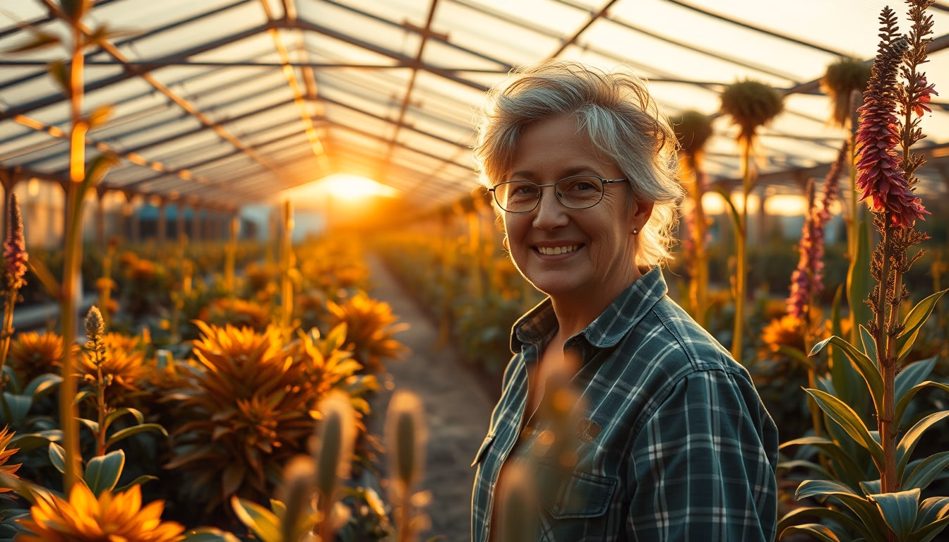 rare plant nursery in editorial style