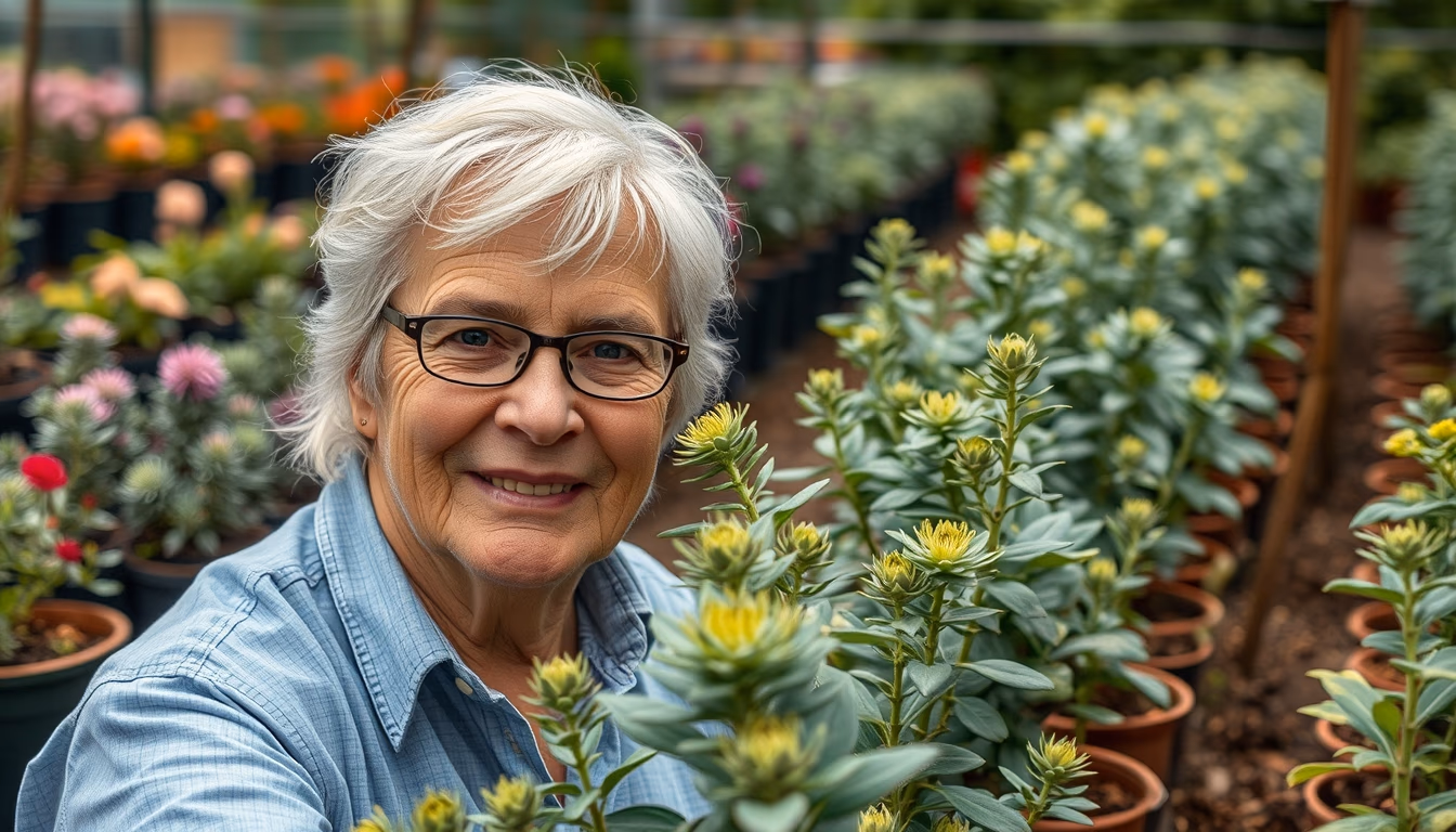 rare plant nursery in editorial style
