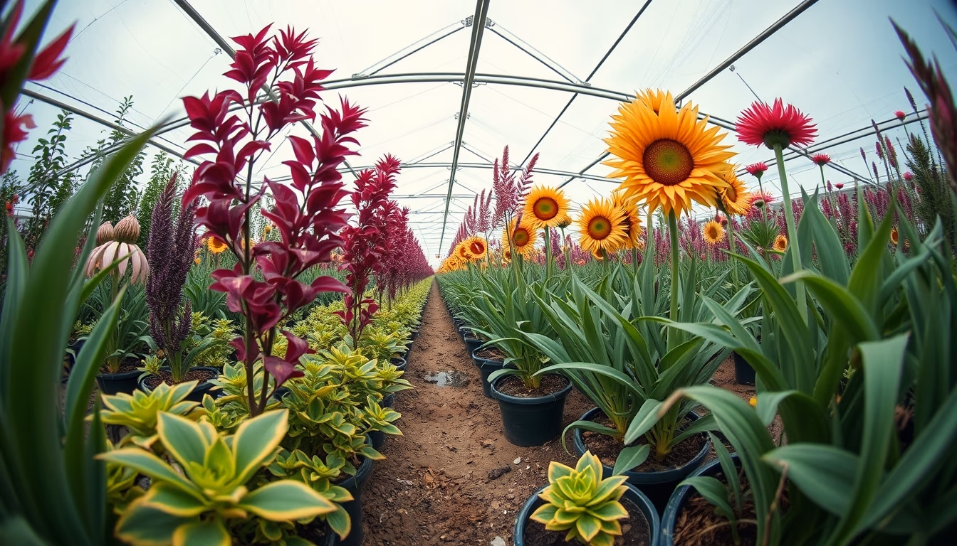 rare plant nursery in editorial style