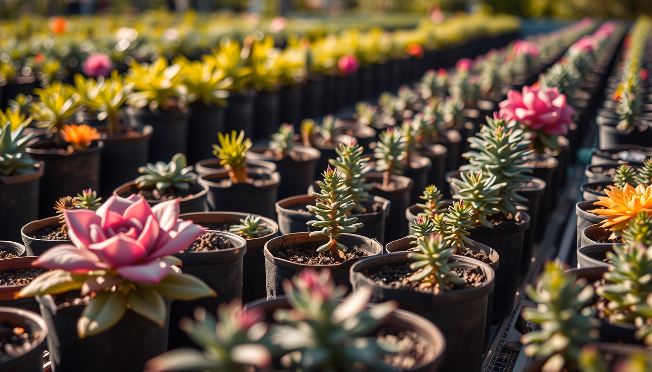 rare plant nursery in editorial style
