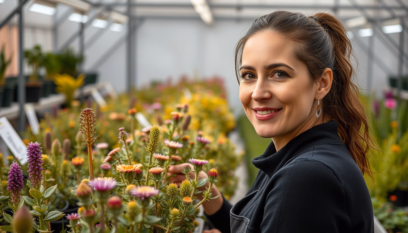 rare plant nursery in editorial style