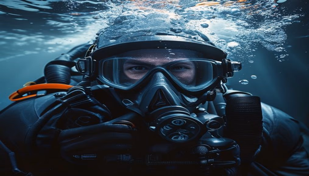 rebreather scuba modern in editorial style