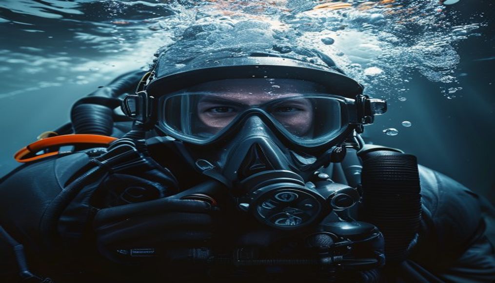 rebreather scuba modern in editorial style