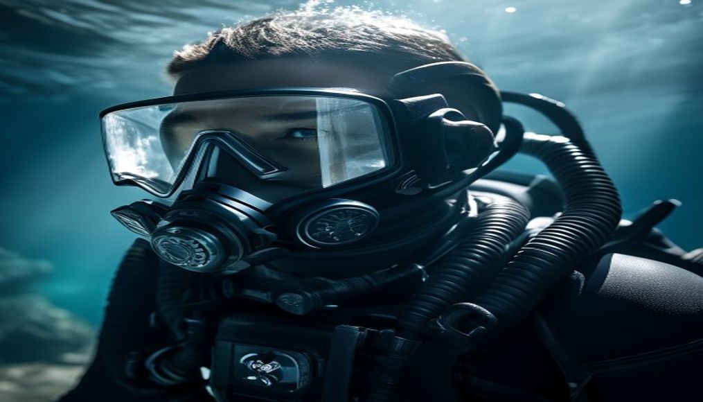 rebreather scuba modern in editorial style