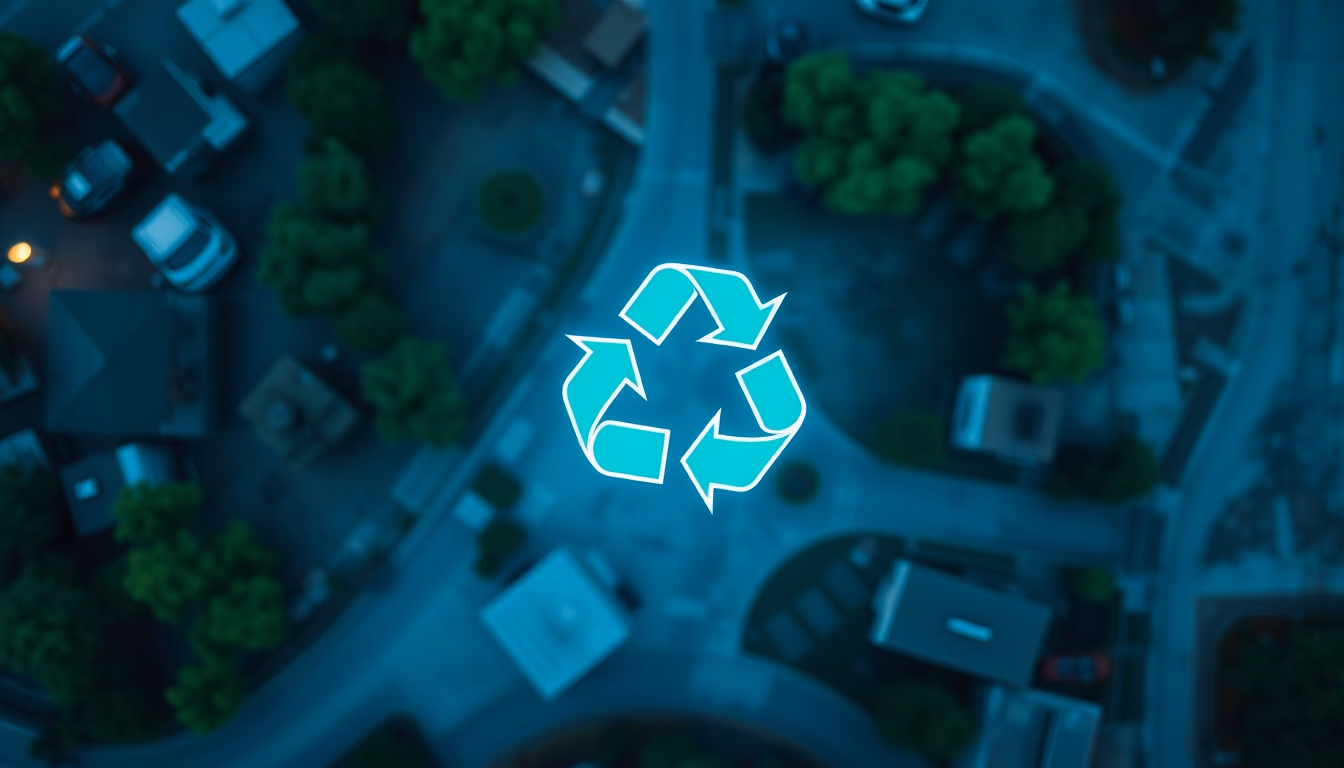 recycling symbols colorful in editorial style