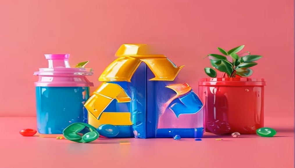 Recycling symbols colorful em estilo editorial